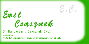 emil csasznek business card